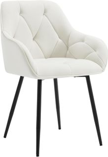 Chaise De Salle à Manger Ergonomique.Chaise De Cuisine En Velours Rembourrée.Pieds En Métal.Crème