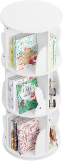 Bibliothèque Pour Enfants,Étagère à Livres Pivotante à 4 Niveaux Pour Livres Et Jouets,Blanche
