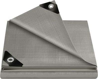 Bâche De Protection En Pe 280g/m²,5x5m,bâche Imperméable Et Résistante,avec Oeillets Muiti-usagegris