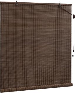 Store Enrouleur,store Vénitien En Bambou,tirage Latéral,store Occultant,marron Foncé,150x160cm