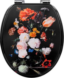 Abattant Wc Avec Frein De Chute,en Forme O,en Mdf,dégagement Rapide,montage Par Le Haut,avec Motif