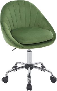 Chaise Bureau,chaise Coiffeuse Rembourré Avec Double Coussin,hauteur Réglable,en Velours,vert