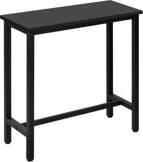 Table De Bar, Table à Manger, Structure En Métal, Plateau En Aggloméré, 100x40x100cm, Noir