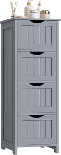 Meuble Salle De Bain, Commode 4 Tiroirs, Armoire Salle De Bain Rangement, 30x82x30cm
