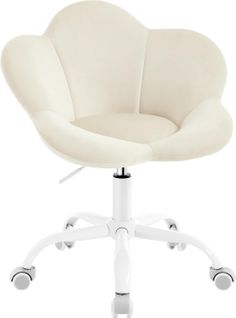 Chaise Bureau Enfant,chaise Pivotante En Velours,ergonomique Hauteur Réglable,siège Rembourré,beige