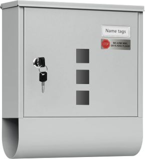 Boîte Aux Lettres Murale Verrouillable Avec 2 Clé,fenêtre Transparente,porte-nom,gris,30,5x9x33,5cm