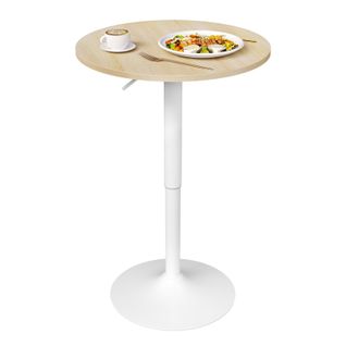 Table Bar Ronde, Table Haute Mange Debout Avec Plateau Pivotante, Base En Acier, Hauteur Réglable