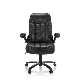 Fauteuil De Bureau Instructor Iii Simili Noir Avec Accoudoirs Rabattables