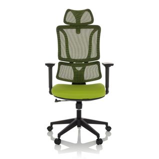 Chaise De Bureau Ergomy Tissu / Tissu Maille Vert Avec Accoudoirs (réglables En Hauteur)