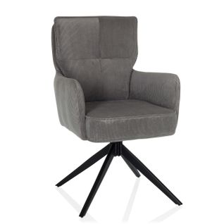 Chaise Rembourrée Tarugo Tissu Gris Accoudoirs Compris