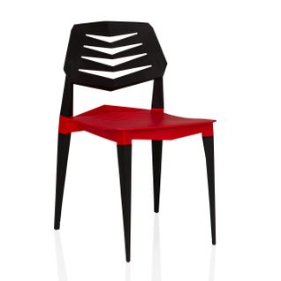 Chaise D'extérieur Flecharo Plastique Rouge/noir Sans Accoudoirs