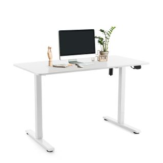 Bureau Worktime Panneau Mdf, Cadre En Acier Blanc