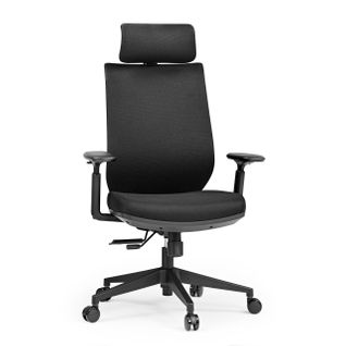 Fauteuil De Bureau Profondo F Tissu Noir Accoudoirs Fournis (réglables En Hauteur)
