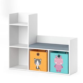 Étagère Pour Enfants Luigi 37027 Blanc 107.2x88.6cm Avec 2 Boxes Pliants Opt.1
