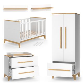 Set De Chambre Denfant Malia, Blanc, Lot De 4