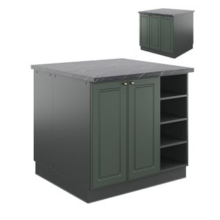 Îlot De Cuisine Fame-line 38734 Vert Et Or Campagne/anthracite 90cm Sans Pt