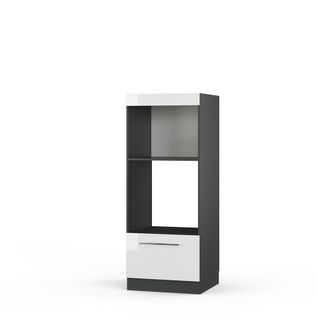 Armoire Micro-ondes Fame-line 38582 Blanc Haute Brillance 60cm Ouvert