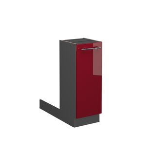 Îlot De Cuisine Fame-line 38586 Rouge Bordeaux Haute Brillance 30cm Sans Pt