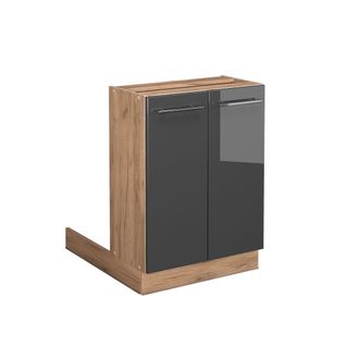 Îlot De Cuisine Fame-line 38625 Anthracite Haute Brillance 60cm Sans Pt