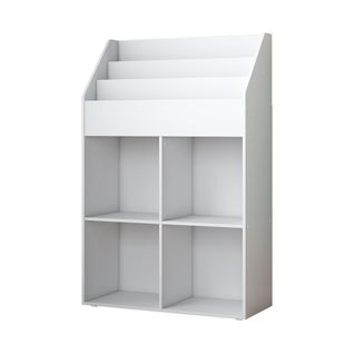Bibliothèque Enfant Conny 40300 Blanc 72x111cm Avec 4 Étagères Pour Les Boîtes Pliantes