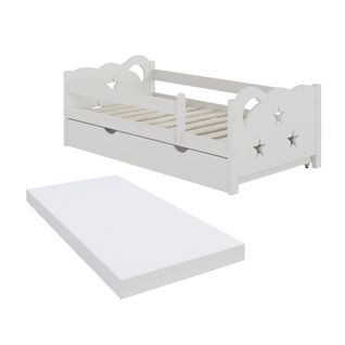 Lit Pour Enfant Jessica 40346 Blanc 70x140 Cm Avec Tiroir Et Matelas