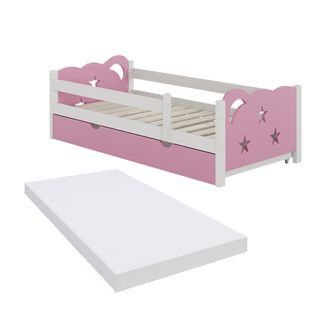 Lit Denfant Jessica 40340 Rose 80x160 Cm Avec Tiroir Et Matelas