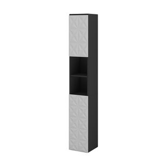 Colonne De Salle De Bain Edge, Noir, 30x189.5cm Avec 2 Portes Et 3 Compartiments