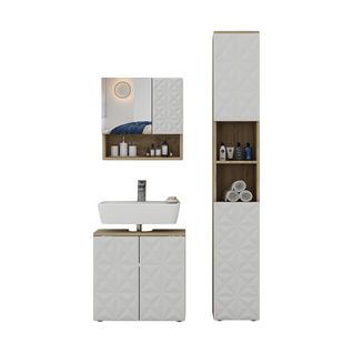 Ensemble De Meubles De Salle De Bain Edge, Blanc, 3 Pièces