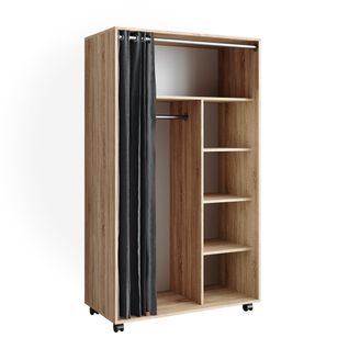 Armoire Doros, Sonoma, 100x168cm Ouvert, Avec Roulettes
