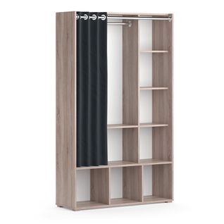 Armoire Pour Enfants Luigi, Sonoma, 105.8x178.1cm Avec Tringle à Rideaux
