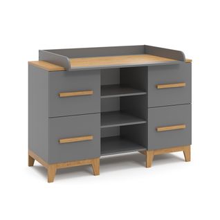 Commode à Langer Malia 40527 Gris 133x108cm XL Avec 4 Tiroirs