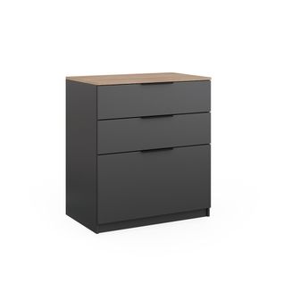 Commode Avec Tiroirs Betti, Anthracite, 80x90cm