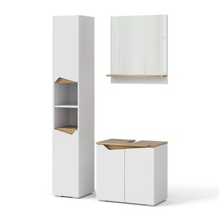 Ensemble Meubles Bain Marelle, Blanc, 3 Pièces