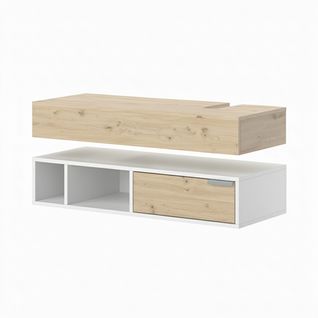 Meuble Sous Vasque Simple Henri 40823 Blanc 100x15cm Avec Tiroir