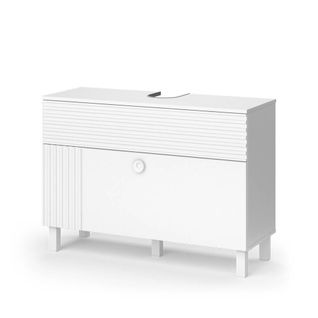 Meuble Sous Vasque Simple Sola 40817 Blanc 100.2x72.4cm Avec 2 Tiroirs