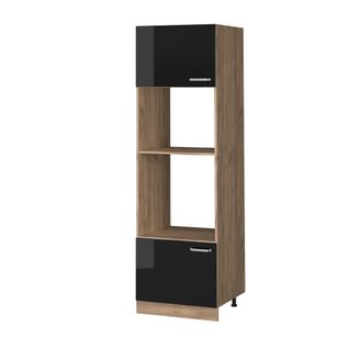 Armoire Micro-ondes R-line 41120 Noir Haute Brillance 60cm