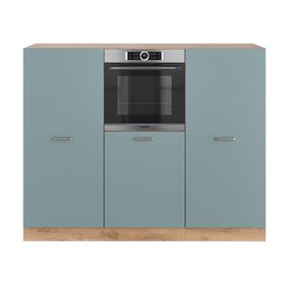 Bloc De Cuisine R-line 41020 Bleu-gris/chêne Doré 180cm Sans Pt