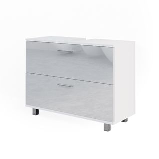 Meuble Sous Vasque Simple Ilias 41482 Blanc Haute Brillance 80x60.8cm