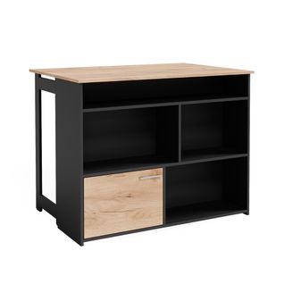 Table De Bar Dominic 41513 Chêne De Force Doré 116x37cm 4x Compartiments Ouverts Et 1x Porte