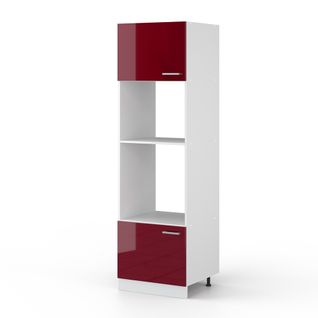 Armoire Haute Universelle R-line 41718 Bordeaux High Gloss 60 Cm Avec Étagères Et Portes Ouvertes