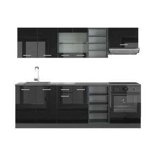 Cuisine R-line 43218 Noir Brillant/anthracite 240cm , Pt Anthracite
