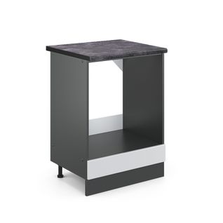 Meuble Pour Four R-line 45656 Blanc Campagne 60cm , Pt Anthracite