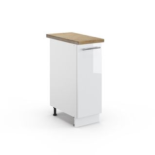 Meuble De Cuisine Fame-line, Blanc, 30cm , Pt Chêne