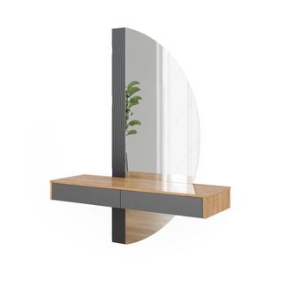 Coiffeuse Melisa 47687 Gris 120cm Avec 2 Tiroirs