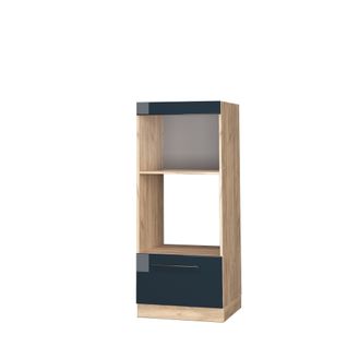 Armoire Micro-ondes Fame-line 48896 Bleu Foncé Brillant 60cm Ouvert