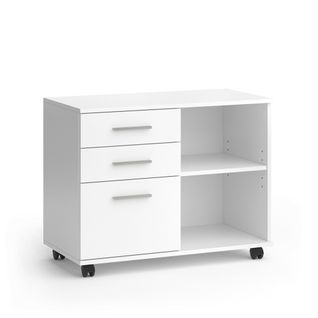 Caisson à Roulettes Delf 47643 Blanc 40x80cm Avec 3 Tiroirs