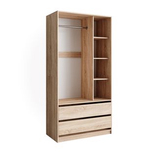 Larmoire Elmo 49517 Sonoma 100x200cm Avec 2 Tiroirs