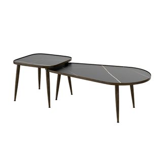 Set De Tables Basses Manitoba, Noir, 105x35cm 2 Pièces