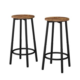 Tabouret De Bar Edmonton, Chêne Rustique, 31.5x64cm 2 Pièces