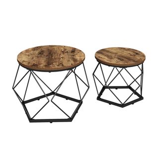 Set De Tables Basses Fyrk 50042 Chêne Rustique 50x40cm 2 Pièces